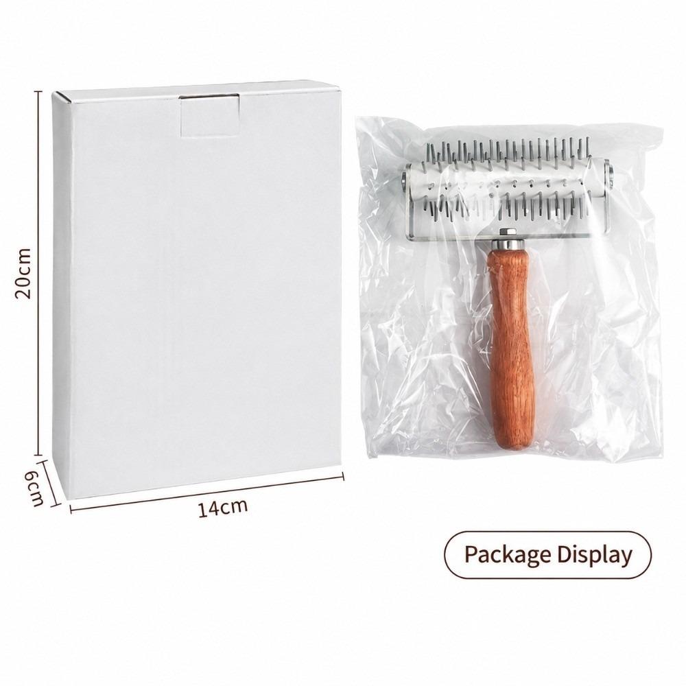 Mirror Polish Dough Docker Wooden Handle Pizza Dough Roller Practical Baking Tool Bread Baking