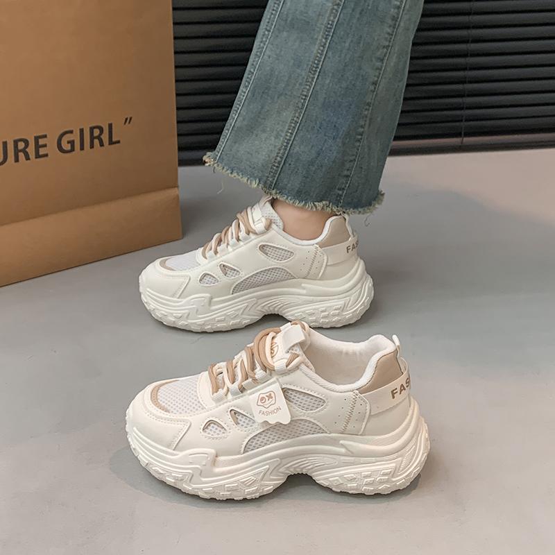 CRLAYDK Designer Chunky Sneakers for Women Lace Up Platform Walking Shoes Ladies Casual Running Sports Mesh Tennis