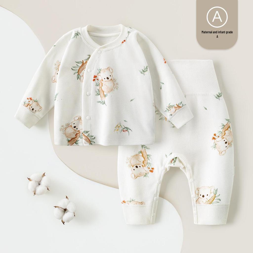 Spring & Fall Kids' Boneless Cotton Underwear Set: High-Waisted Base Layer for Boys & Girls
