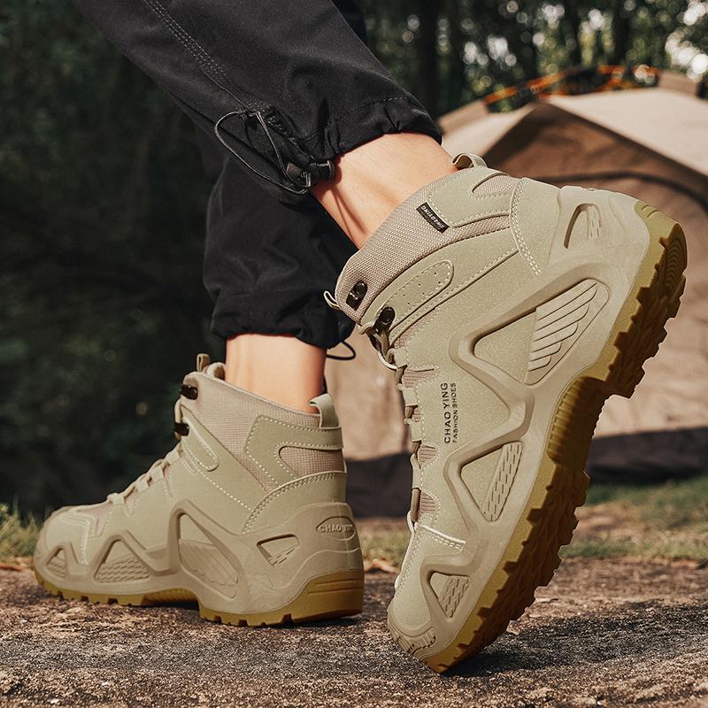 Stivali da Trekking e Tattici da Uomo Ultraleggeri Impermeabili a Collo Alto - Scarpe Traspiranti da Combattimento e da Deserto per Esterni