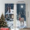 2pcs 2D Flat Printing Merry Christmas Popular Curtains Winter Deer House Snow 100% Polyester Without Electricity Party