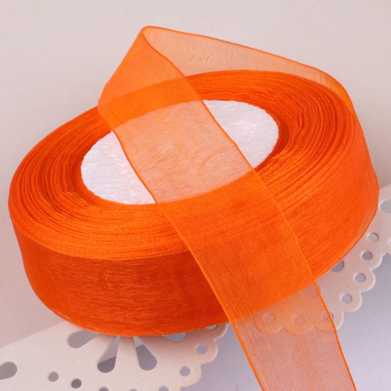 2,5 cm breites, transparentes Satinband aus Schneegarn für Bastelarbeiten und Haarschmuck
