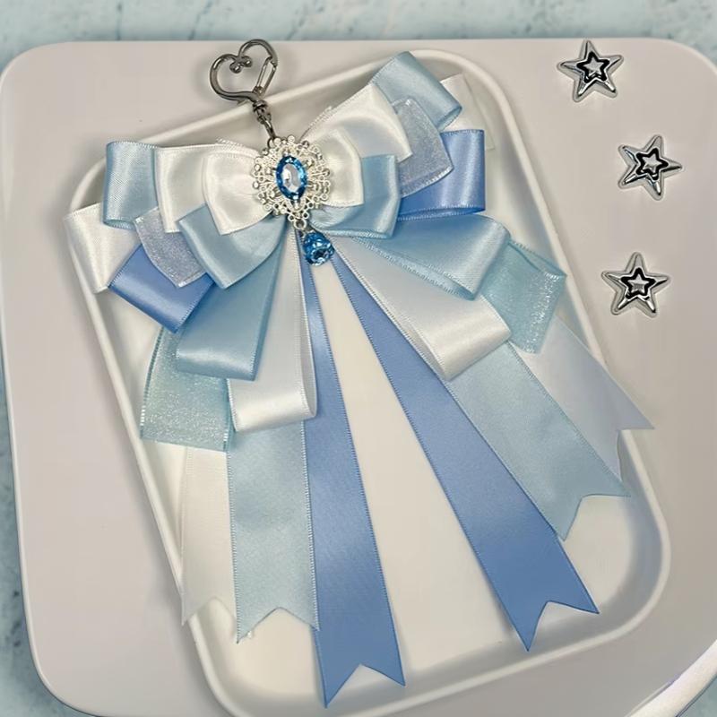 Anime DIY Itabag Double Layer Bow Ribbon Pendant Lolita Handbag Soft Durable Bag for School Travel Cosplay