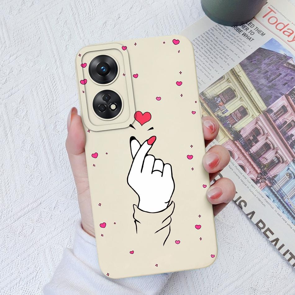 Per Custodia Telefono Oppo Reno 8T 8Z Cuore Amore Protezione Fotocamera Morbido Silicone Liquido Copertura Posteriore Per OPPO Reno8T 4G 5G 8 Lite Guscio