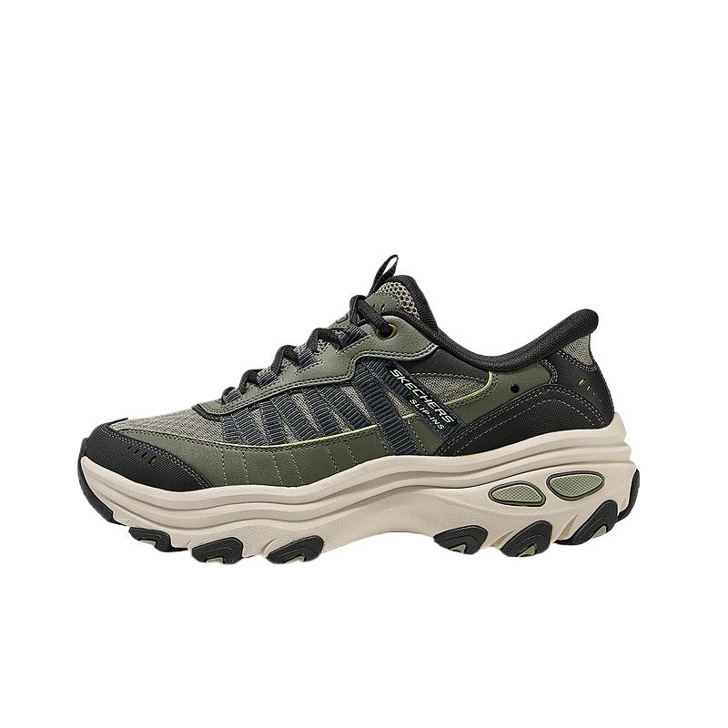 Skechers Casual Round Toe Lace-Up Shock Absorbing Breathable Mid-Top Dad Shoes Men sneakers 237900-OLBK 39.5