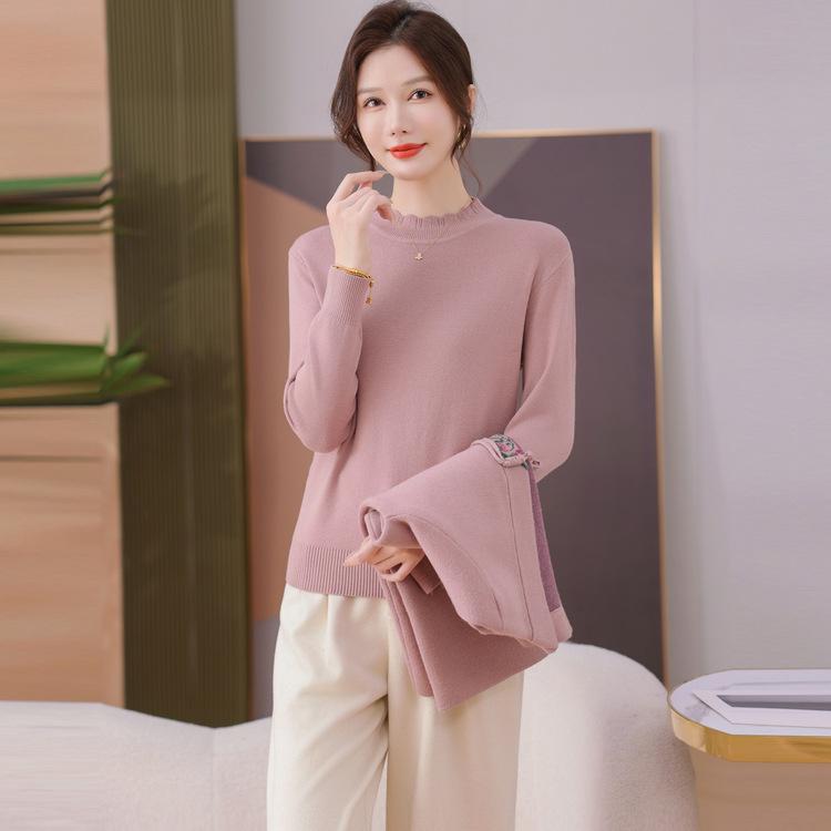 Cardigan Mom Autumn Clothing Foreign Style Middle-aged and Elderly Women's Short Jacket Top