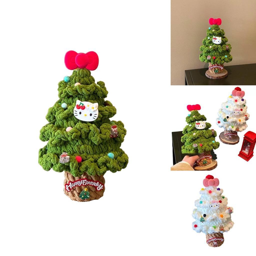 Hello Kitty Knitted Christmas Tree Artistic Ornament For Holiday Home Decor
