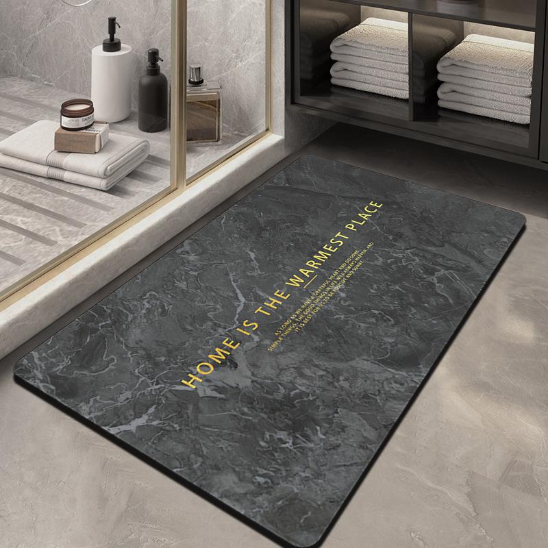 Modern Simple Marble Bathroom Toilet Water Absorption Quick-drying Pad Rubber Non-slip Home Entrance Door Mat