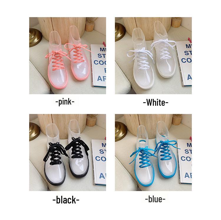 Women's Fashionable Non-Slip Jelly Rain Boots – Comfortable Outdoor Waterproof Shoes with Soft Soles