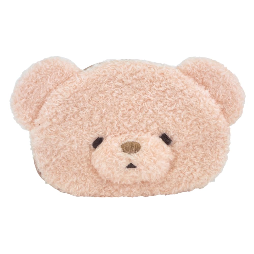SunLemon Fuwafuwataton Bear X 5 X 10 for Storing Small Items and with Gusset and Zipper Animal Pouch, Design, PK, 16.5 Cm, Accessories, Closure,