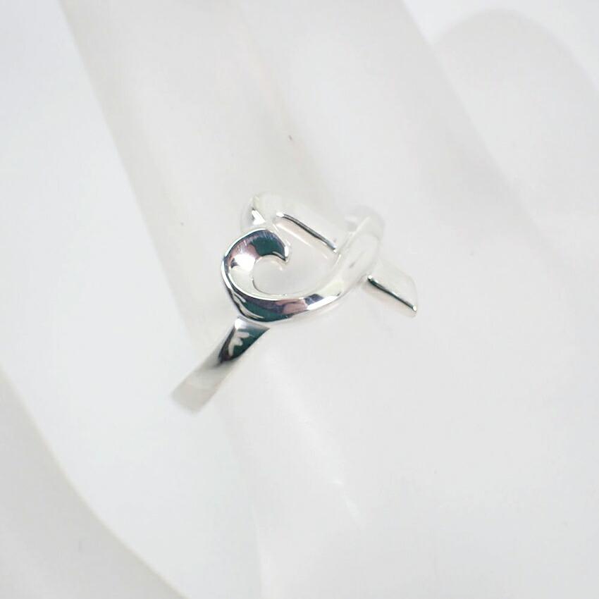 [Pre-owned] TIFFANY 925 Loving Heart Ring, Size 14, j51-5