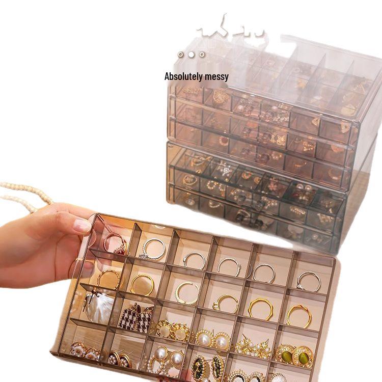 Jewelry Multi-layer Storage Box – Transparent Drawer for Rings, Earrings, Necklaces, Bracelets, Large Capacity Organiser