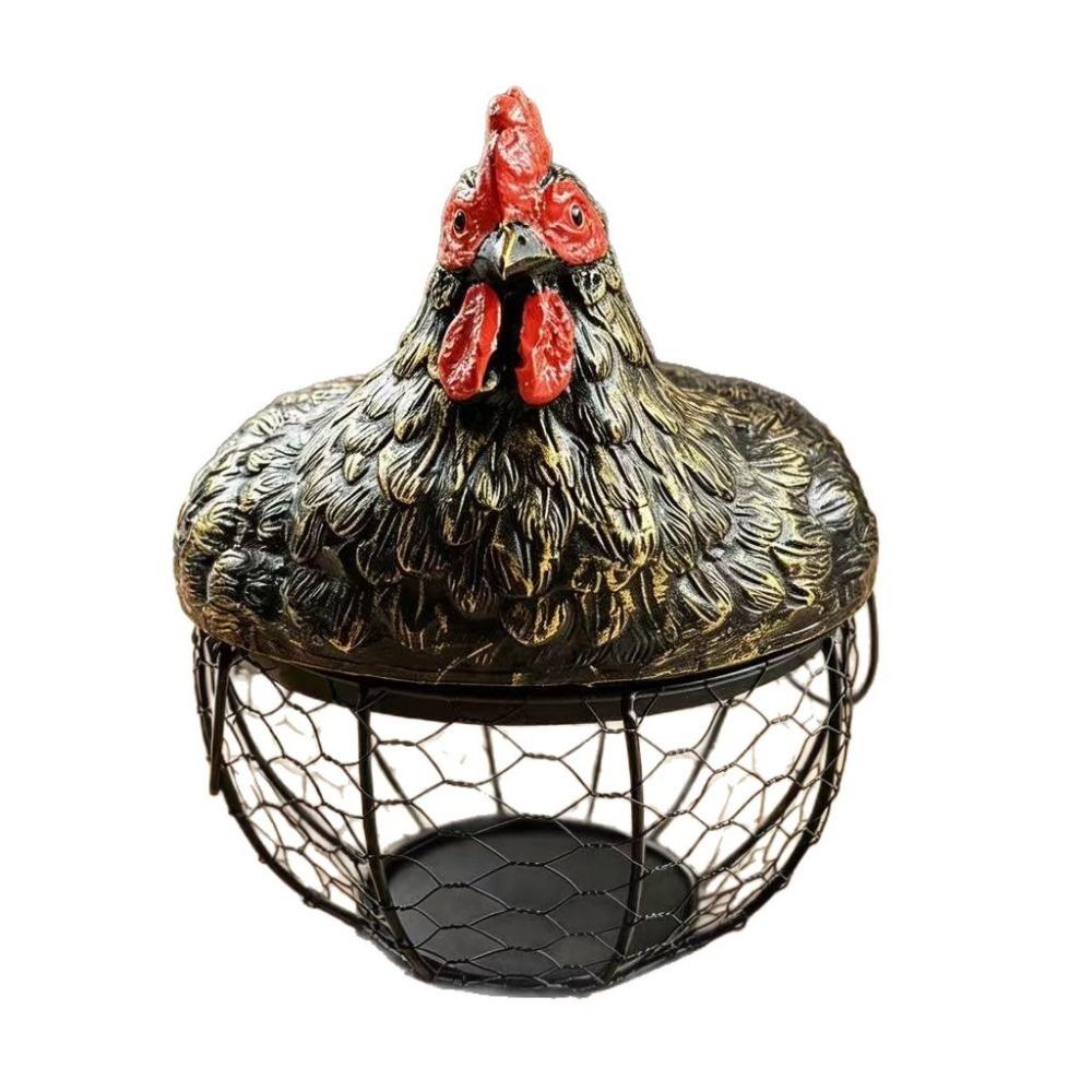 Rustic Egg Organizer Resin Fruit Vegetable Holder Multipurpose Egg Storage Basket Kitchen чёрный