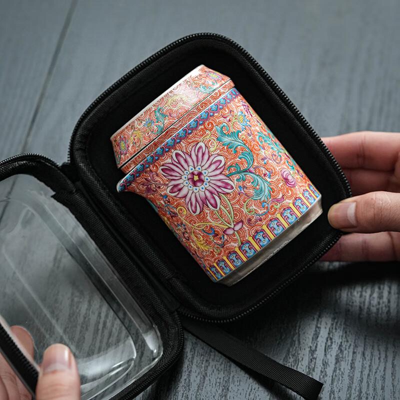 Chaxun Nordic Enamel Silver Travel Tea Set