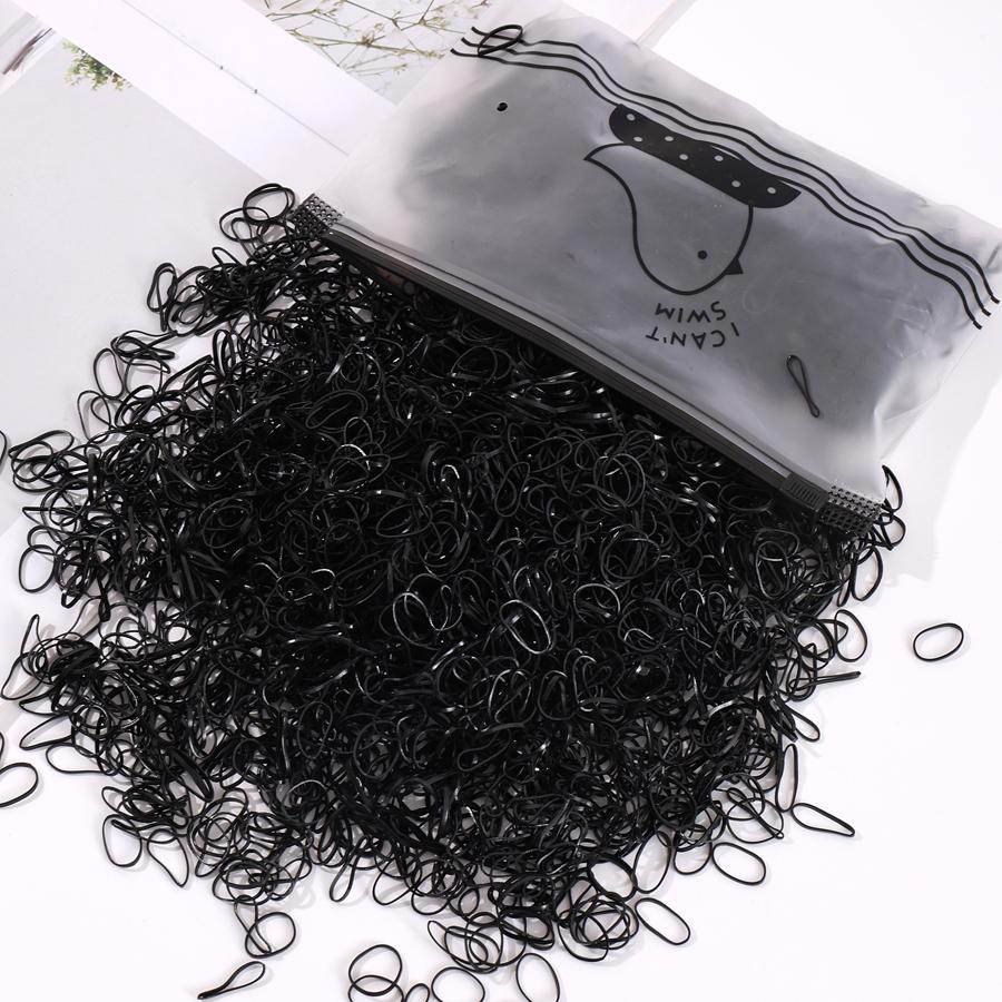 

500pcs Black Transparent Disposable Rubber Hair Bands for Girls Kids Ponytail Holder Headbands Children s Hair Accessories