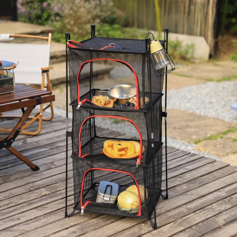 Multifunctional Outdoor Folding Drying Net with Stand – Insect-Proof for Camping, Clothes, Fruits, Vegetables, and Fish.