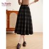 YUZHAOLIN Women's Plaid A-Line Pleated Skirt