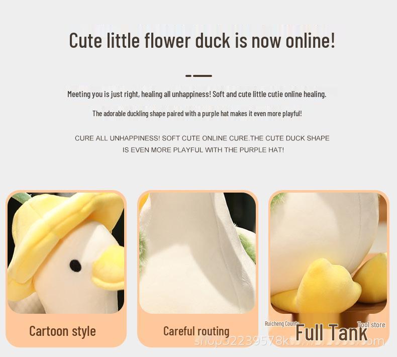Adorable Flower Duck Plush Pillow Doll - Perfect Girly Gift for Birthdays