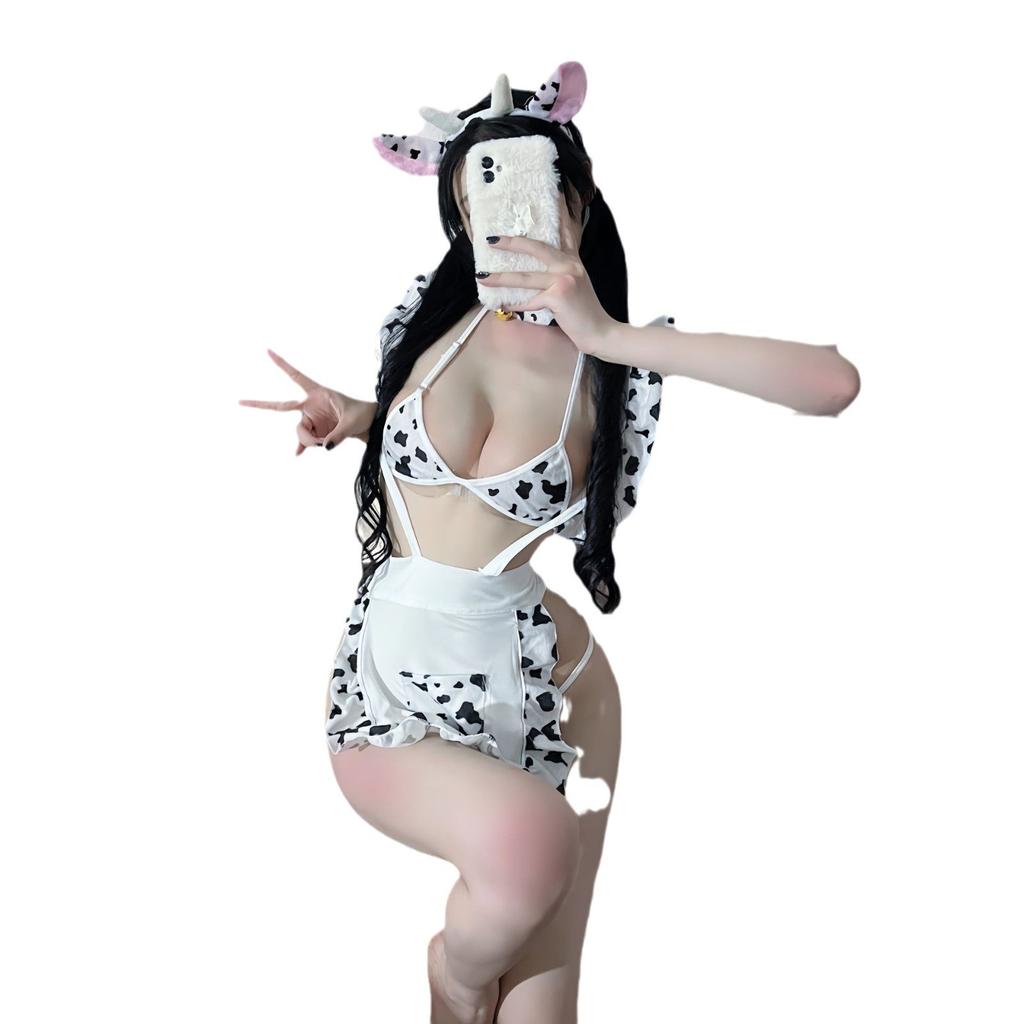 Sex lingerie sexy playful cute cow maid uniform seduction cute cosplay no-take seduction suit
