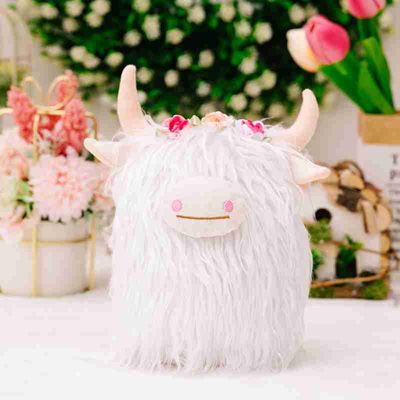 Yak Plush Dolls Holiday Decoration Dolls Dwarf Scottish Yak Decorated Dolls