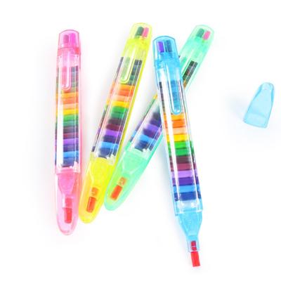 Crayon de Dessin Créatif 20 Couleurs Jouet de Dessin pour Enfants Crayon à Minaud Interchangeable Crayon de Couleur Stylo Graffiti Amusant pour Enfants