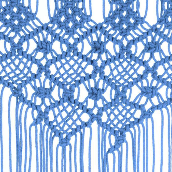 Rideau Séparateur de Pièce - VIDAXL - Macramé Bleu - 140x240 cm - 80% Coton - Intérieur