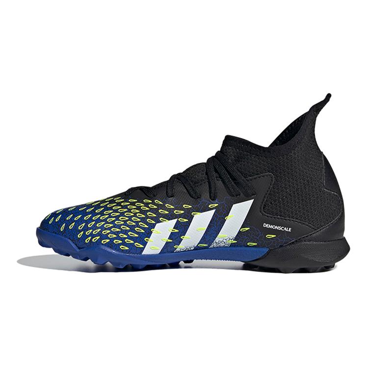 

Adidas PREDATOR Abrasion Resistant Breathable Mid top Kids Soccer Shoes Black Blue Kids FY0624 38