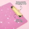 Acrylic Glitter Clipboard, Sparkly Clip Board with Gold Clip A4 Letter Size 12.6 x 8.9 Inch Pink Clipboards for Teacher Classroom School Office