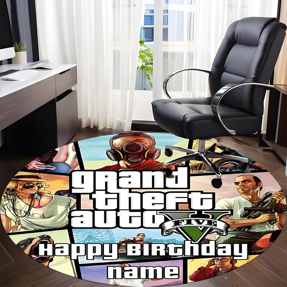 GTA Office Round Area Rug, Indoor Mat Suitable For Office,Bedroom Living Room Home Decor, Room Deco A0908165