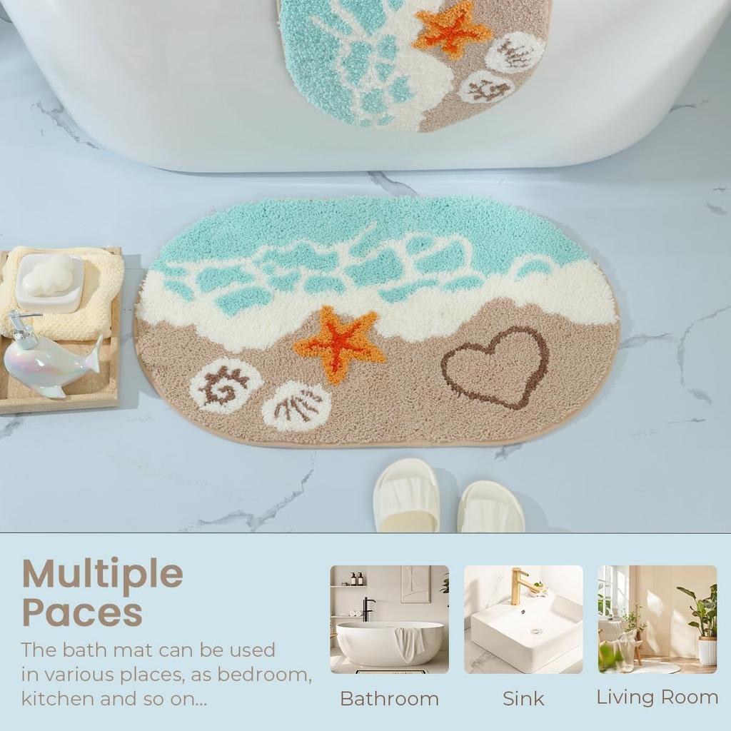 Shore Super Soft Anti Skid (40x60 cm) Super Absorbent Mats Microfibre 2000 GSM Mat for Bathroom/Bedroom/Kitchen/Door Mat/Floor Mat (Pack of 1)