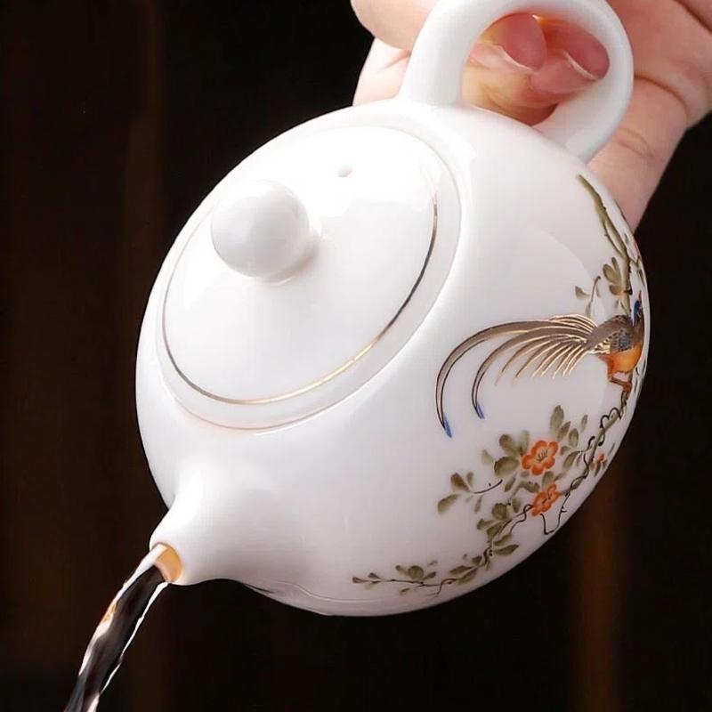 160ML Elegant Jade-White Ceramic Xishi Teapot – Classic Chinese Teaware for Home Brewing & Daily Tea Rituals