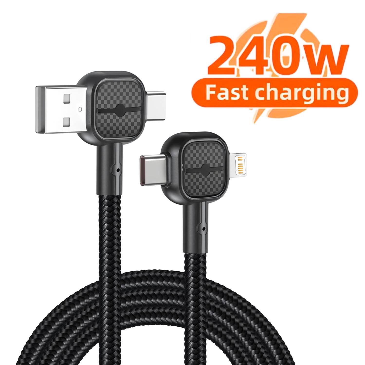 

4 in 1 USB Type C Cable 240W PD Fast Charging Wire Type C Cable For iPhone 15 14 Pro Max MacBook iPad Xiaomi чёрный