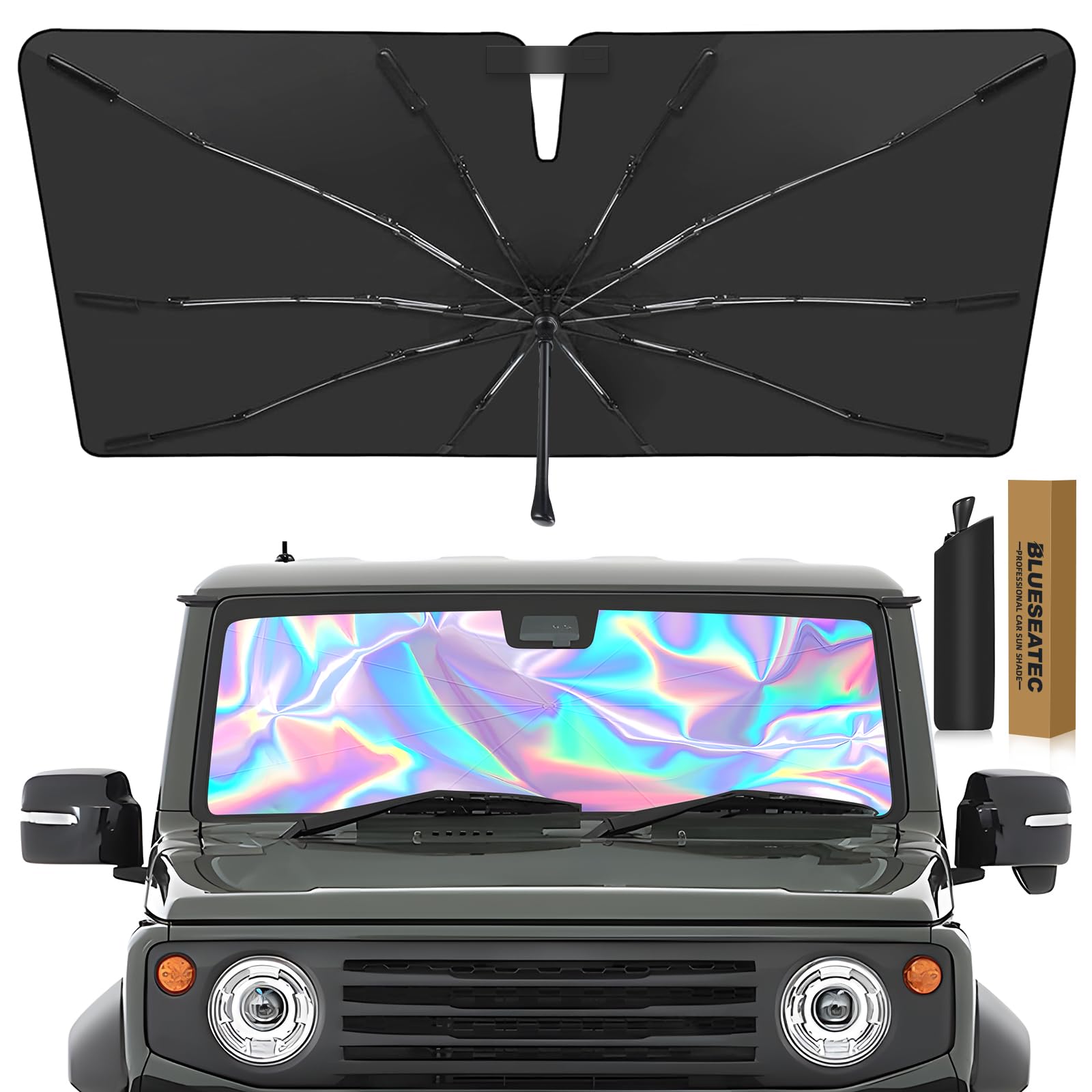 

Новый солнцезащитный экран BLUESEATE C для лобового стекла для Suzuki Jimny и JB74 2018-настоящее время. Солнцезащитный экран с 10-кратной защитой от жары, УФ-лучей и конфиденциальности. Остается внутри и сумка для хранения в комплекте.