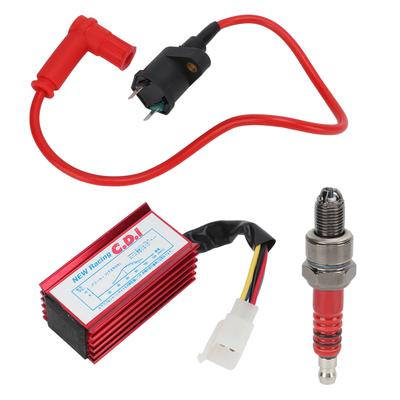 Ignition Coil Aluminum 5 Pin AC CDI Box A7TC Spark Plug Kit for 50cc 70cc 90cc 110cc 125cc 150cc
