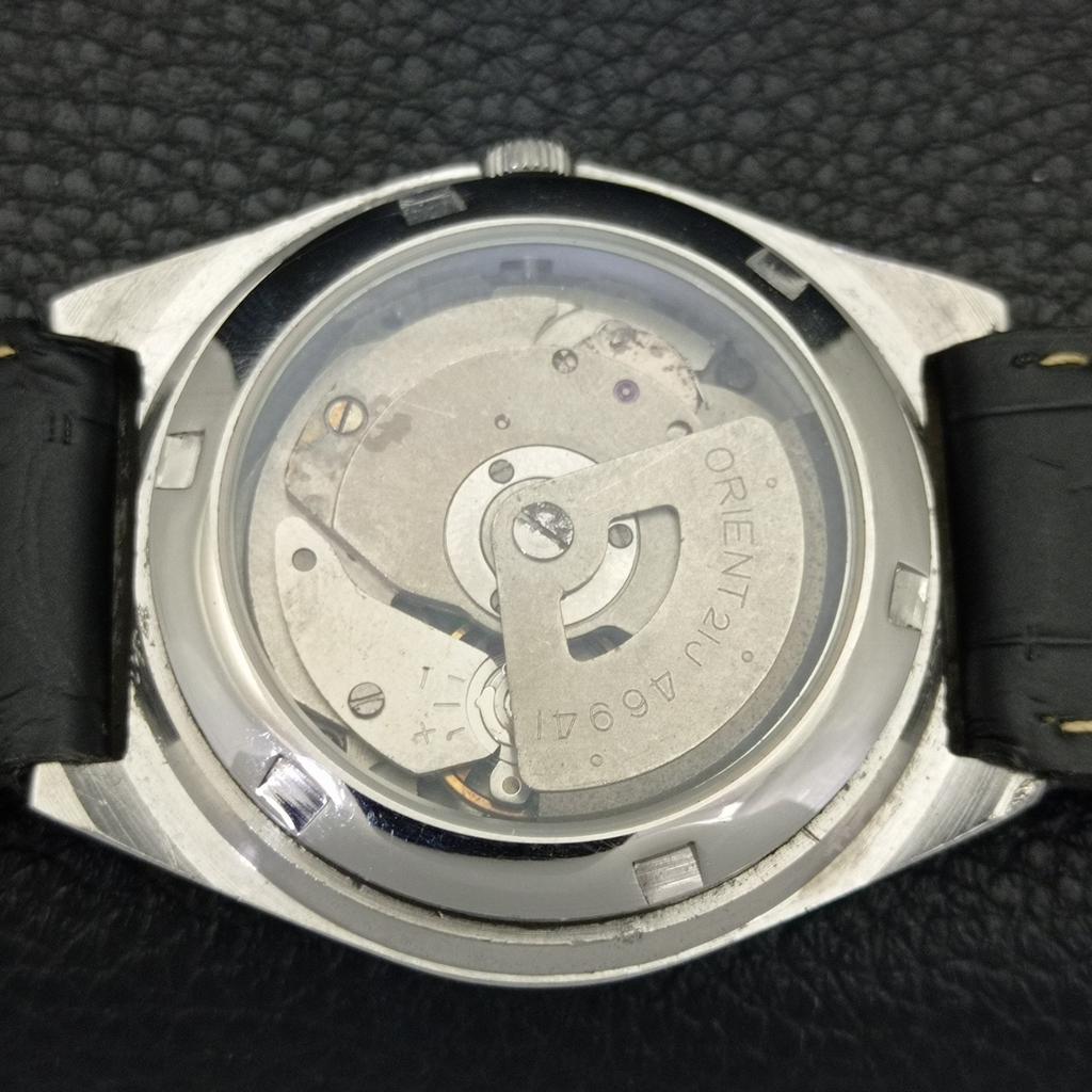 Orient AUTOMATIC 46941 JAPAN MENS VINTAGE BLACK COLOR DIAL WATCH A701830-5 R207-a701830