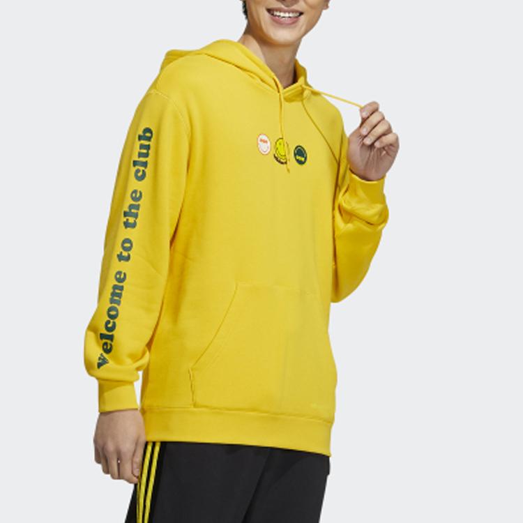 Adidas Neo X Smiley Collaboration Casual Printed Hoodie Men Hoodies Yellow HB7410