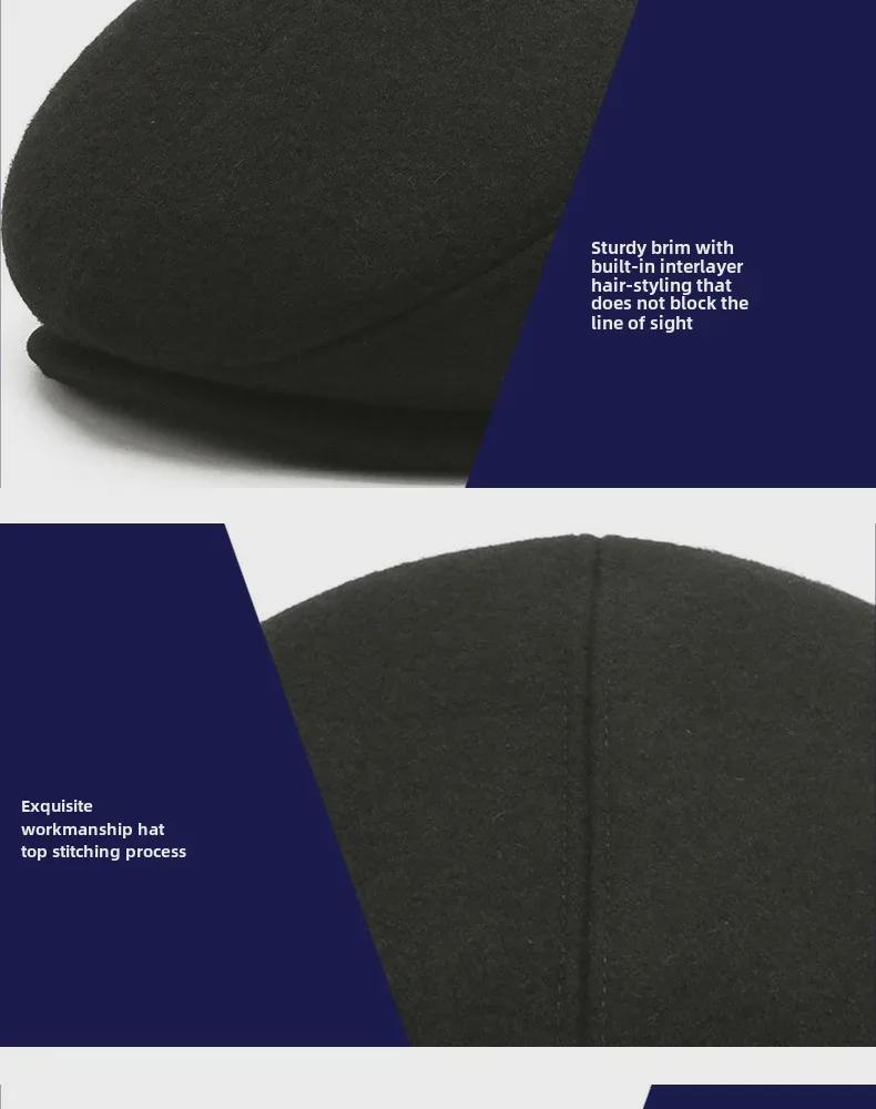 Men's Thickened Duckbill Cap - Autumn/Winter Cotton Hat for Middle-Aged and Elderly