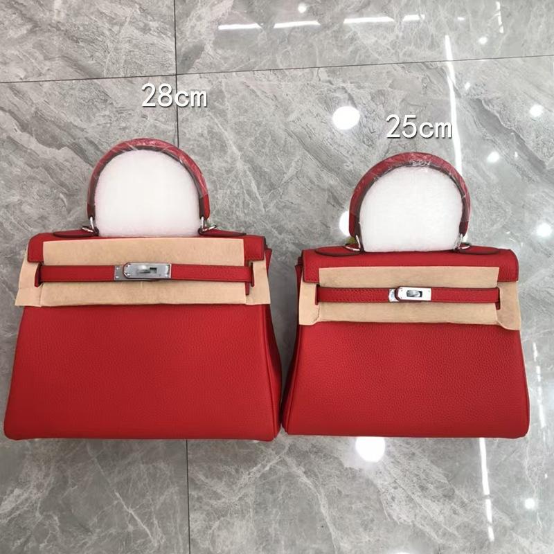 Cross-border togo lychee pattern first layer cowhide Kelli bag shoulder bag messenger bag women's bag bride bag large capacity bag