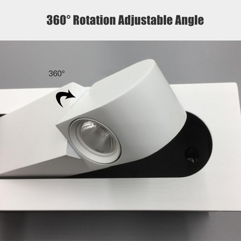 3W Embedded LED Wall Lamp 350 Degree Rotation Adjustable Angle Bedroom Bedside Reading Light Recessed Foldable Home Decor Sconce