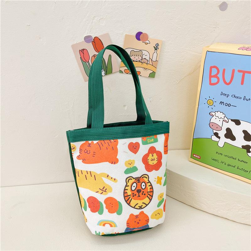 

Новая подарочная сумка, милая мультяшная сумка-ведро с тигром, портативная холщовая сумка, сумка-ведро для девичьего сердца.