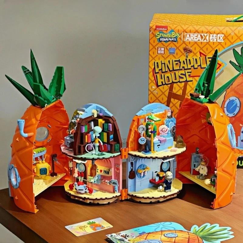 SpongeBob SquarePants Series Building Blocks Pineapple House Flagship Models Educational Puzzle Toy Model Ornament Gift