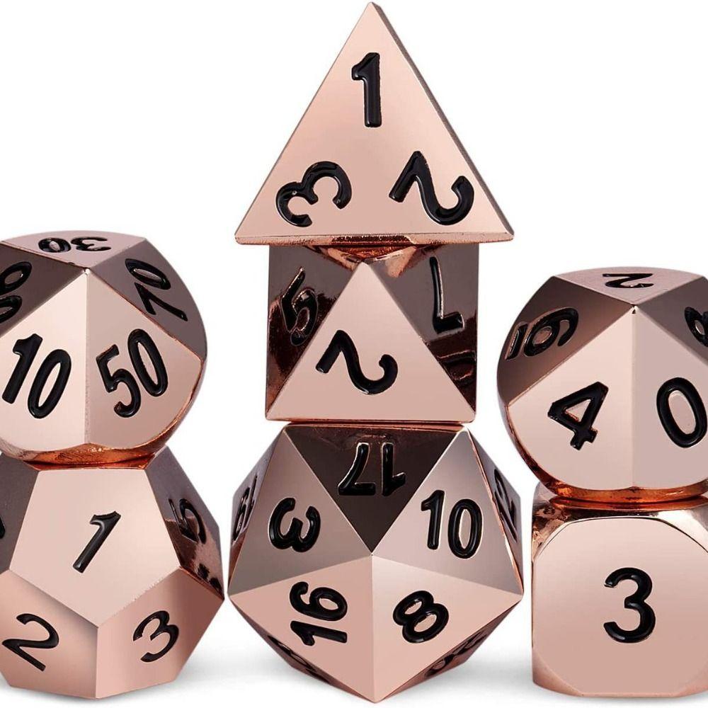 New Metal Metal Dice Set D4 D6 D8 D10 D12 D20 Multicolor Polyhedral Dice Polyhedral Sharp Corner Dice Gift