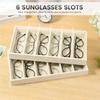 2Pcs Flannel Glasses Box 6/8 Grids Sunglass Organizer Stackable Glasses Storage Tray Drawer Glasses Display Tray Watch Holder