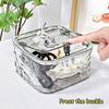 Transparent Storage Box Desktop Organizer with Press Type Lid Dressing Table Storage Case for Keys Trinkets Hairpins Scrunchies