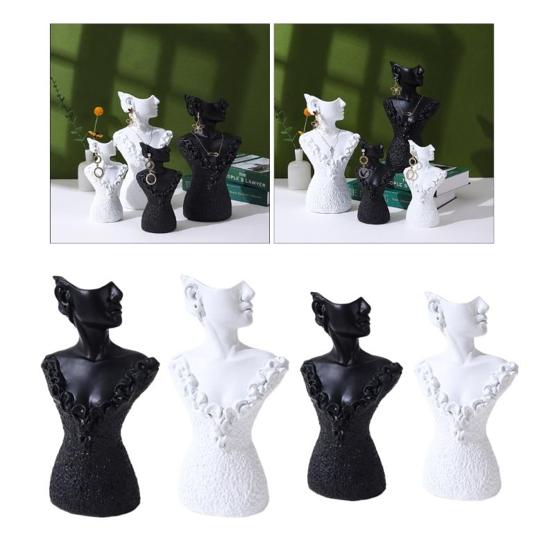 Boutique Necklace Jewelry Display Bust Resin Material Necklace Pendant Earring Chain Display-Case Mannequin Stand Holder
