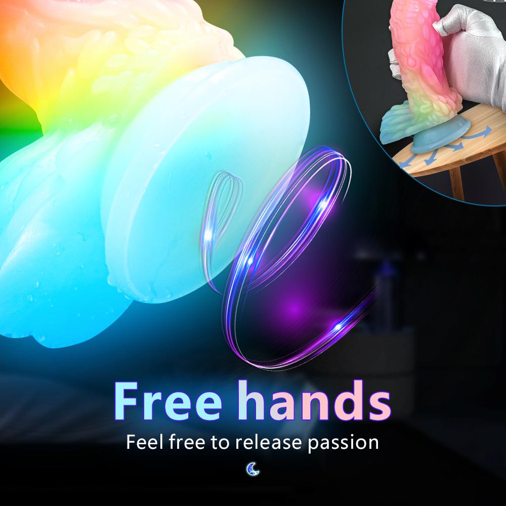 Candy Color Luminous Dildo Fluorescent Mixed Color Dildo Soft Alien Anal Plug Potřeby pro ženy pro dospělé sexuální hračky Tekuté