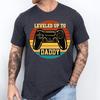 2026 Summer Leveled Up To Daddy Shirt Funny Gaming Dad Shirt Video Game Lover Tee New Daddy Sweater Fathers Day Shirt