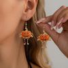 Creative Cartoon Akimbo Pumpkin Leg Dangle Earrings for Women Halloween Enamel Spider Drop Earring Festival Party Jewelry Gifts