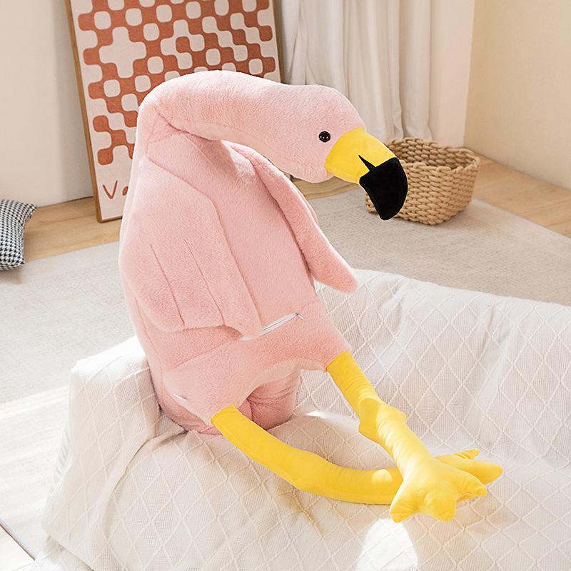 

Большая розовая фламинго подушка-плед плюшевая игрушка кукла птица кукла девочка спящая щипать ноги успокаивающая тряпичная кукла 130cm（0.8kg） розовый