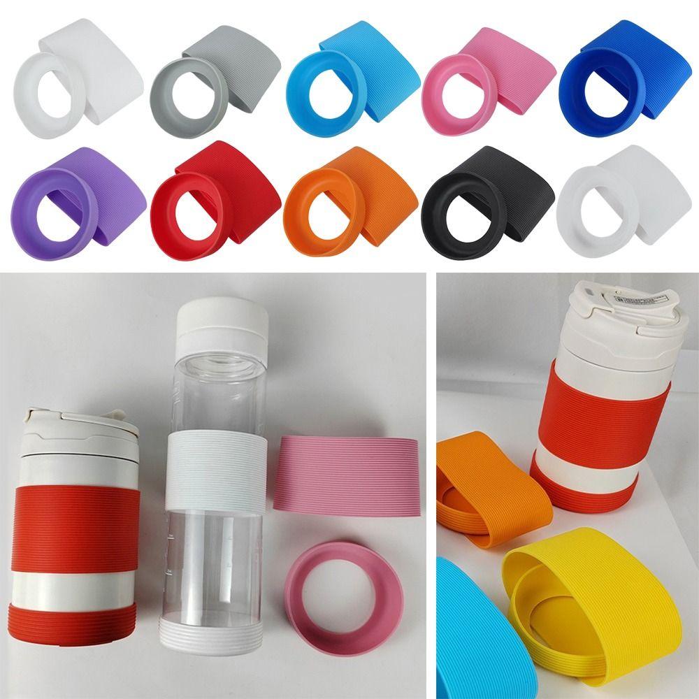Stripe Cup Sleeve Set Silicone Cup Bottom Cover New Heat Resistant Protective Sleeve